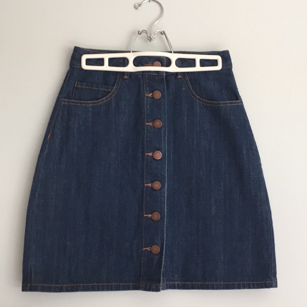 navi button up skirt